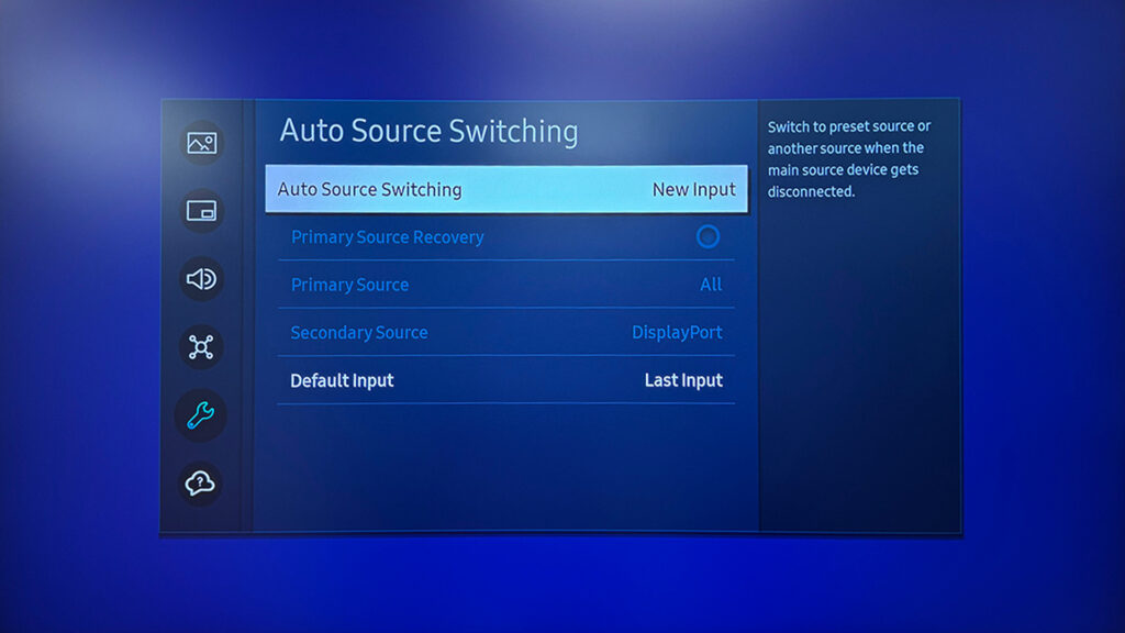 Samsung Display - Auto Source Settings