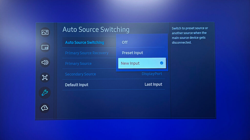 Samsung Display - Auto Source Settings