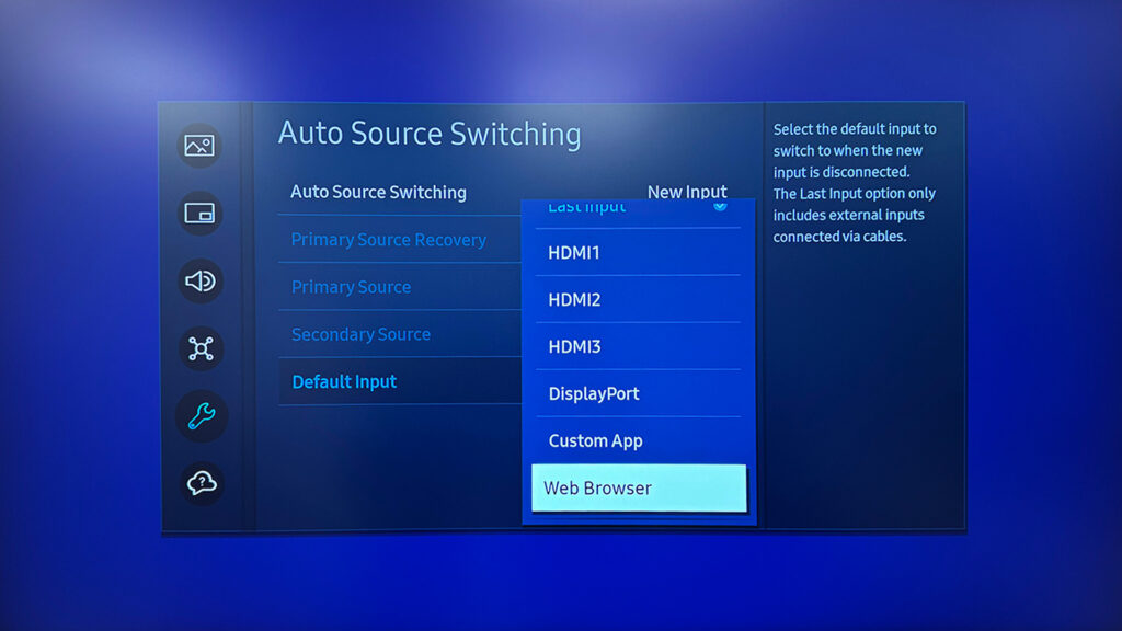 Samsung Display - Auto Source Settings